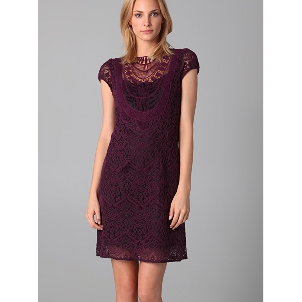 Nanette Lepore “Have a Fling” Crochet Dress Purple